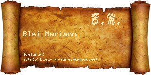 Blei Mariann névjegykártya
