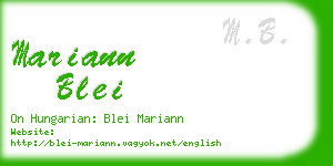 mariann blei business card